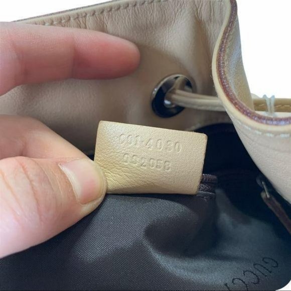Authentic Gucci Shoulder bag Beige With Dust Leather Used GG Handbag Vintage​ - Picture 11 of 16
